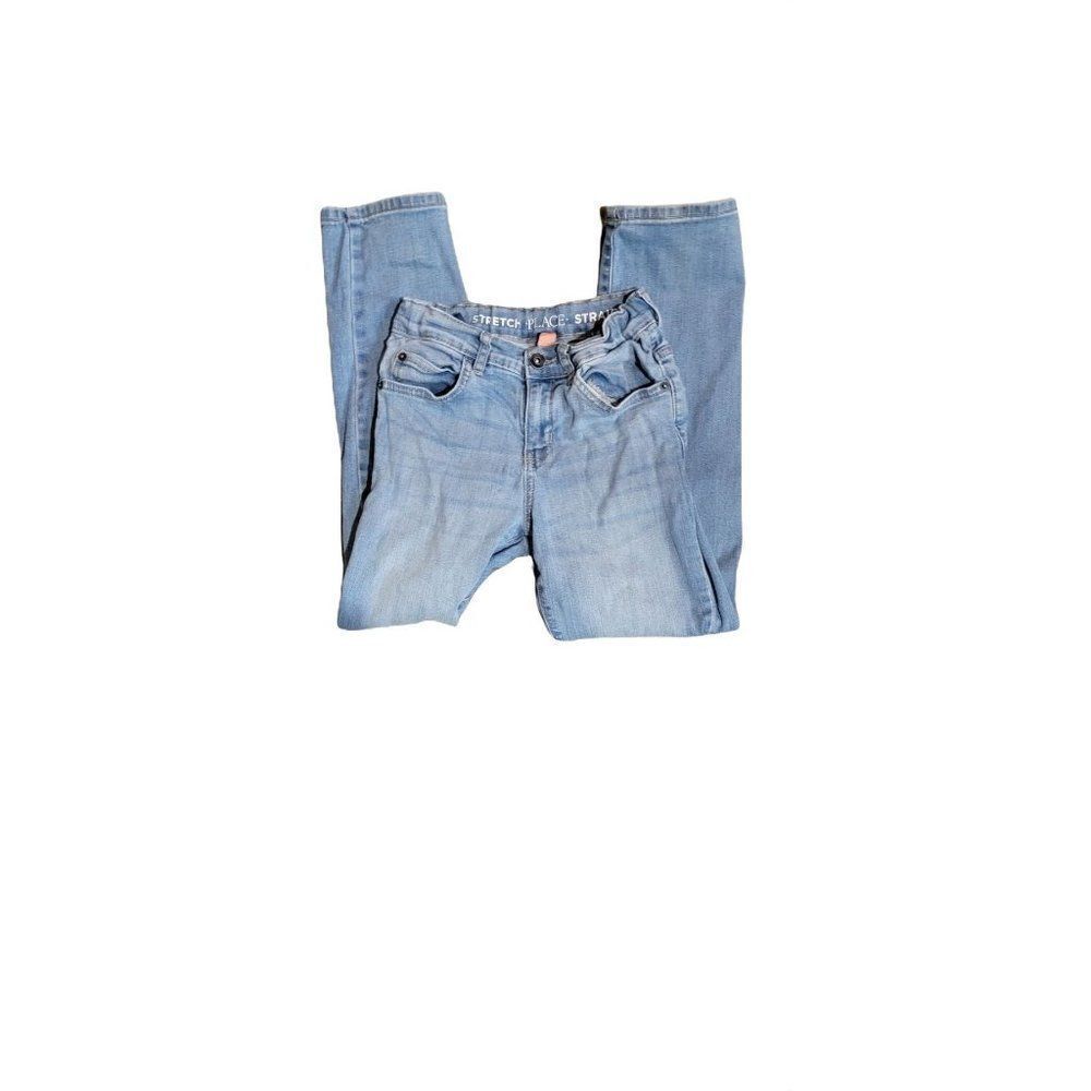 Childrens Place Boys Blue Cotton Light Wash Stretch Casual Denim Straight Jeans
